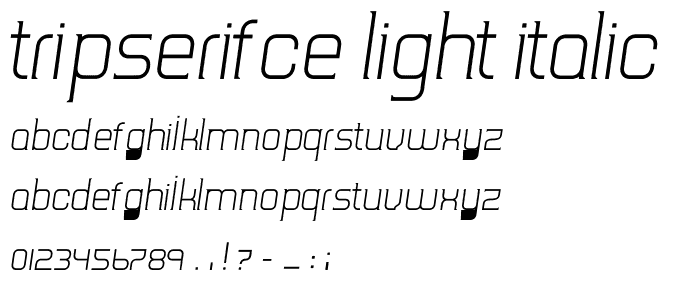 TripSerifCE Light Italic font